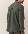 Marine Layer Pacifica Stretch Twill Shirt in Green Multi Stripe