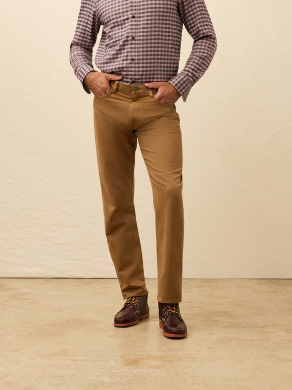 Faherty Reserve Twill 5 Pocket Pant in Kodiak Brown