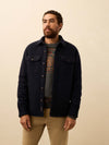 Faherty Range Fleece Lined CPO in Navy Shadow Twill