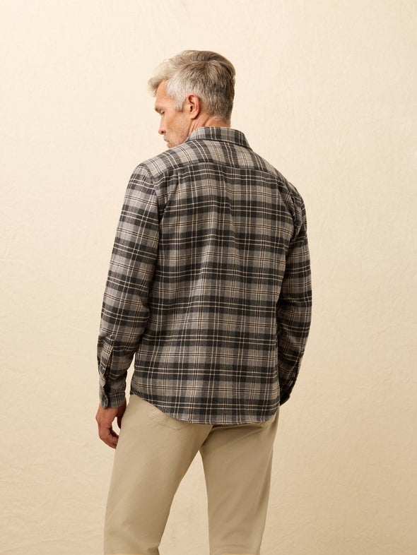 Faherty LS Super Brushed Flannel in Dark Cloud Plaid