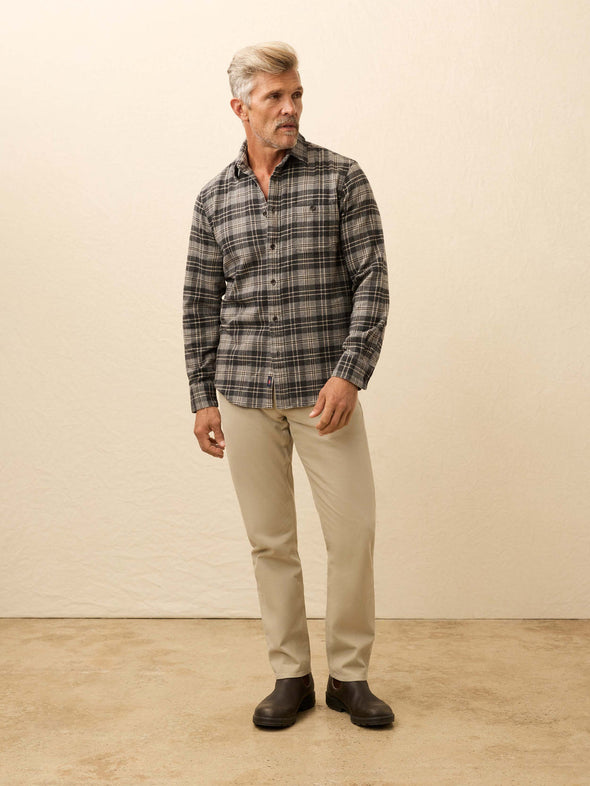 Faherty LS Super Brushed Flannel in Dark Cloud Plaid
