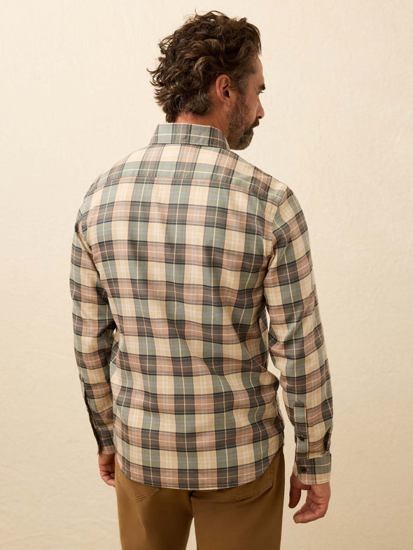 Faherty Soft Twill LS Movement Shirt  in Olive Sands Plaid