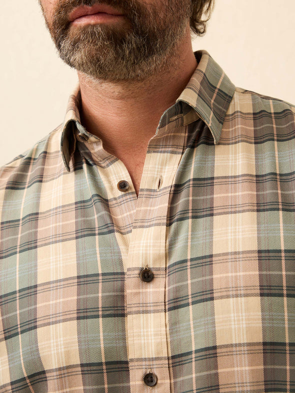 Faherty Soft Twill LS Movement Shirt  in Olive Sands Plaid