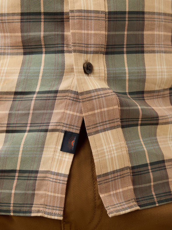 Faherty Soft Twill LS Movement Shirt  in Olive Sands Plaid