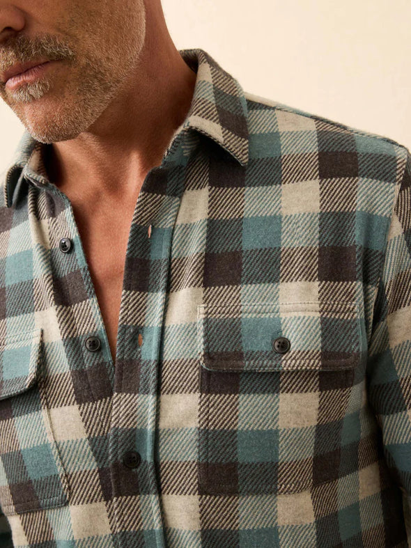 Faherty Legend Sweater Shirt in Atlantic Stone Buffalo