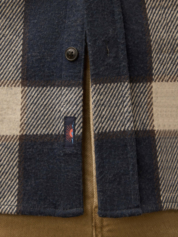 Faherty LS Legend Sweater Shirt in Navy Cloud Plaid