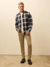 Faherty LS Legend Sweater Shirt in Navy Cloud Plaid