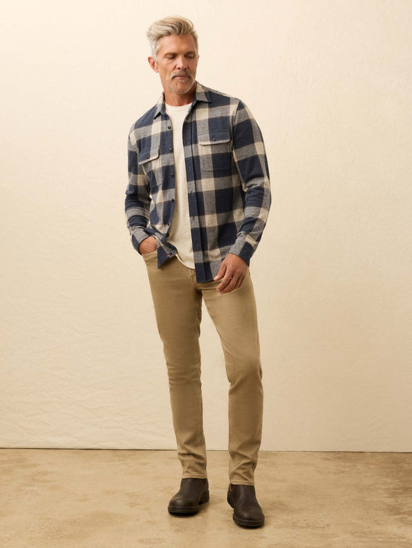Faherty LS Legend Sweater Shirt in Navy Cloud Plaid