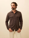Faherty LS Legend Sweater Shirt in Valley Brown Twill