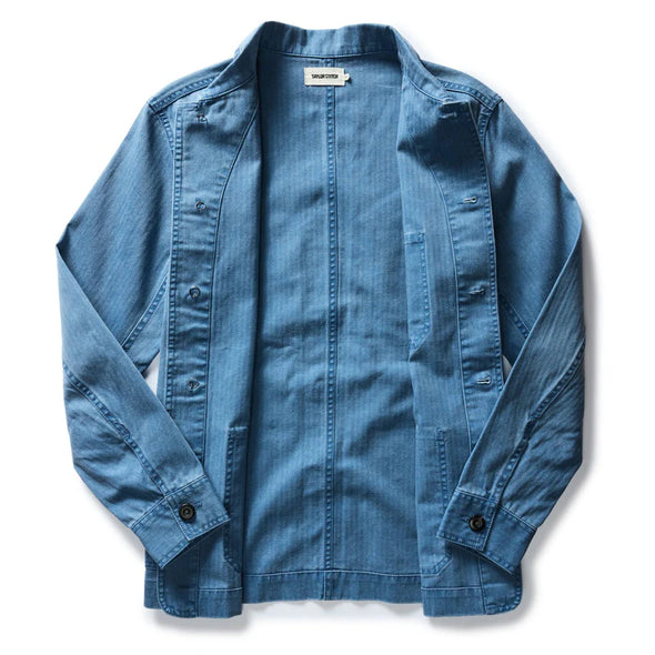 Taylor Stitch Ojai Jacket in French Blue Herringbone