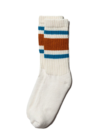 American Trench Retro Stripe Sock in Texas Orange/Tile