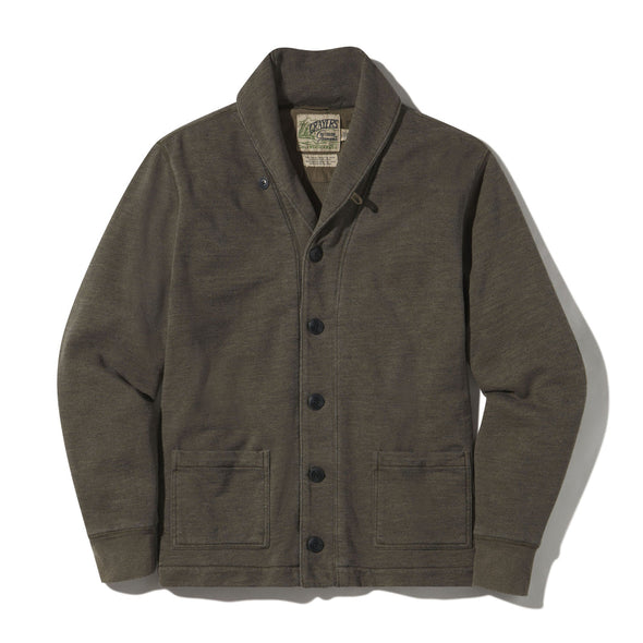 Grayers Dunlop Waffle Lined Cardigan in Olive