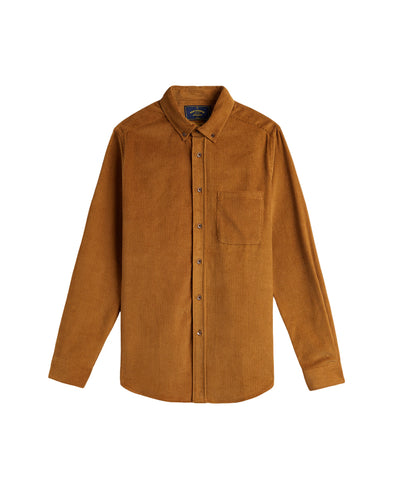 Brown corduroy shirt on a beige background