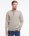 Barbour Essential Patch Half Zip Sweater in Stone