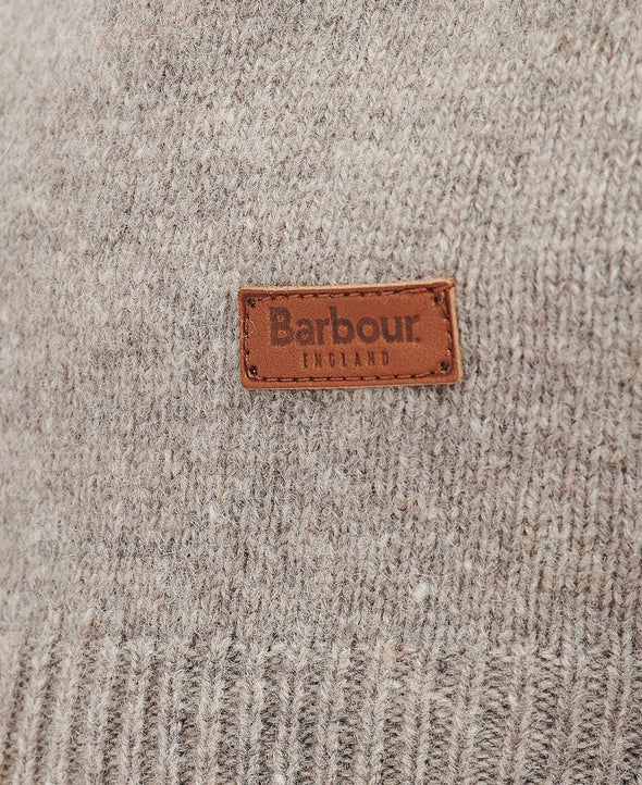 Barbour Essential Patch Half Zip Sweater in Stone