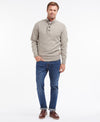 Barbour Essential Patch Half Zip Sweater in Stone