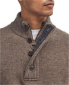 Barbour Essential Elbow Patch Sweater in Dark Stone