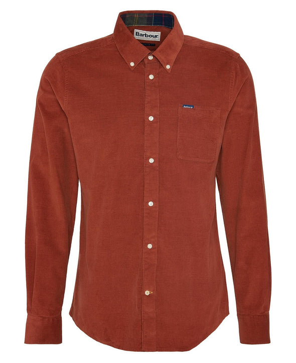 Barbour Ramsey Cord Shirt in Dark Ginger