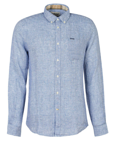 Barbour Linton Linen LS Shirt in Navy