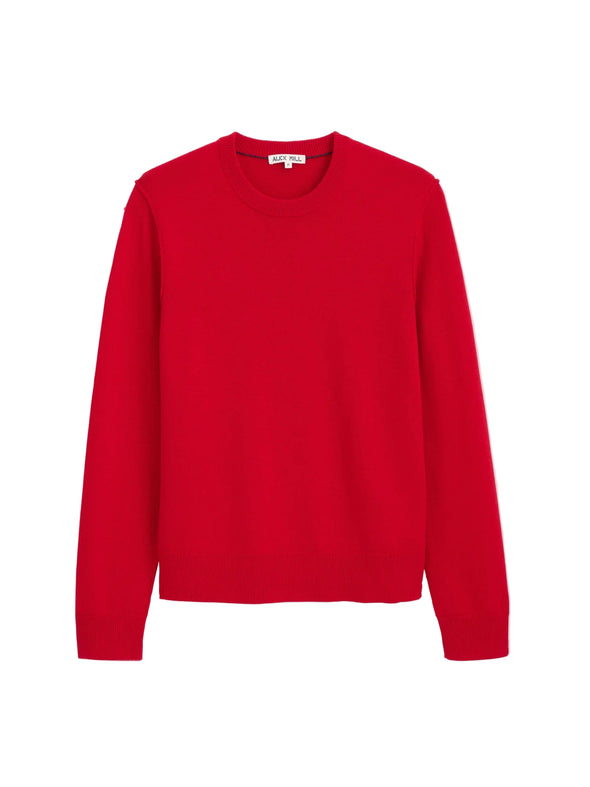 Alex Mill Reverse Seam Crew Sweater in Crimson