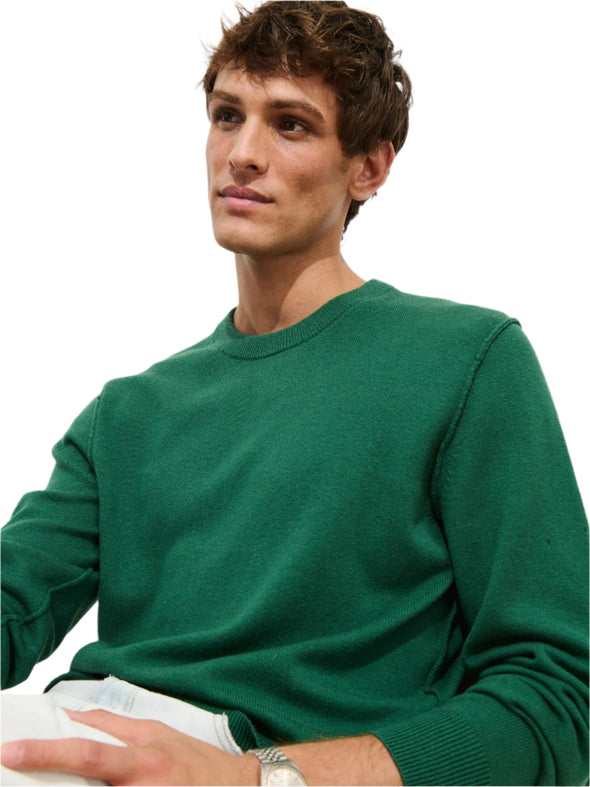 Alex Mill Reverse Seam Crew Sweater in Evergreen