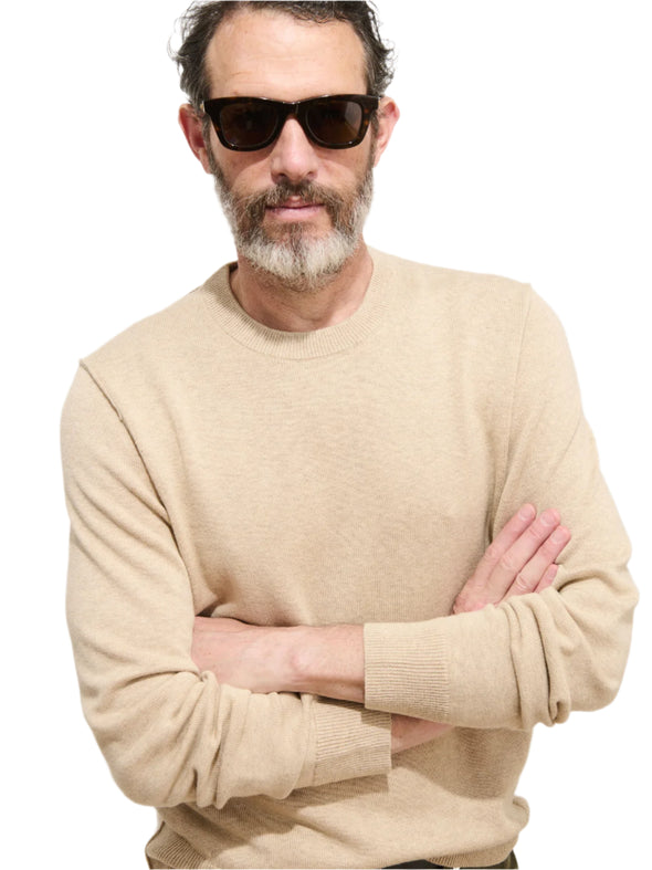 Alex Mill Reverse Seam Crew Sweater in Light Camel