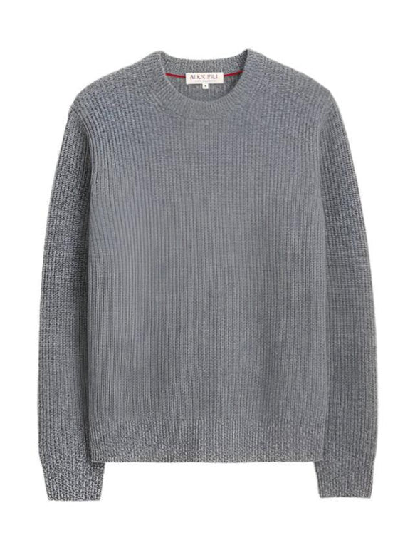 Alex Mill Jordan Washed Cashmere Sweater in Marled Heather Grey