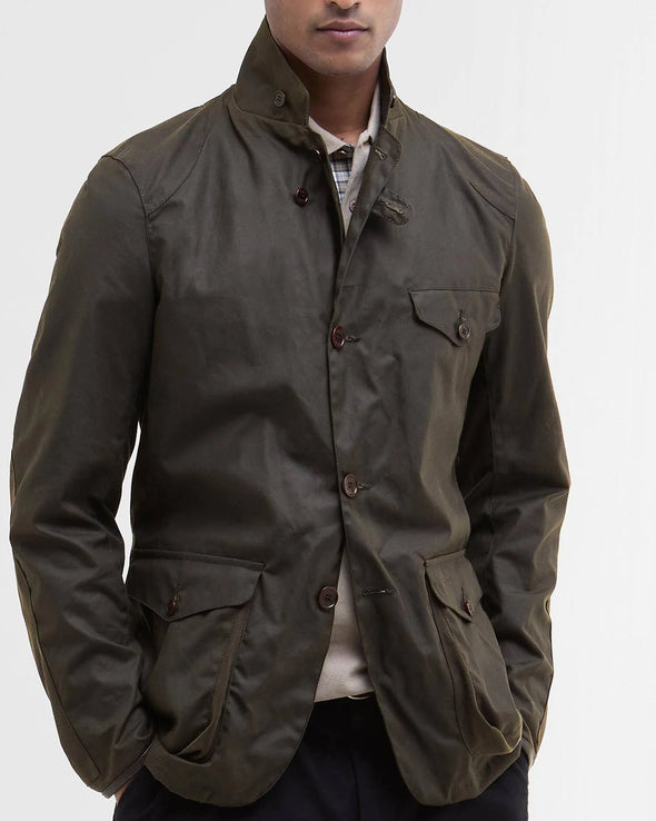 Barbour Beacon Sports Waxed Jacket in Olive