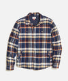 Marine Layer Signature Lined Camping Shirt in Navy / Brown Plaid