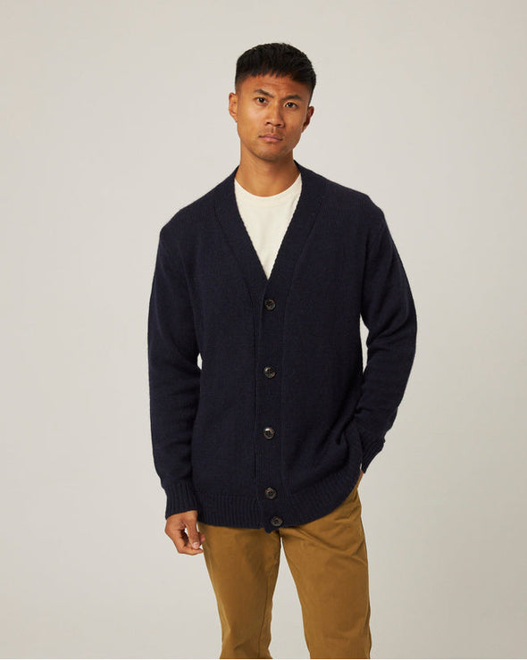Peregrine Makers Cardigan Sweater in Navy