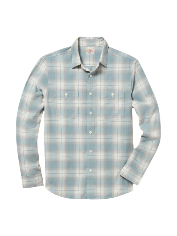 Faherty Tried & True Chambray Workshirt in Emerald Coast Plaid