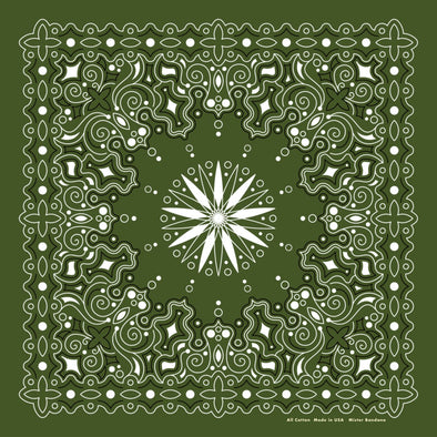 Mister Bandana North Star in Olive Green