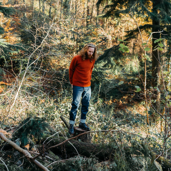 Peregrine Makers Crew Sweater in Orange