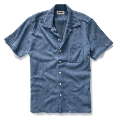 Taylor Stitch SS Hawthorne Shirt in Washed Indigo Crepe