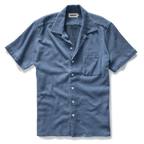 Taylor Stitch SS Hawthorne Shirt in Washed Indigo Crepe