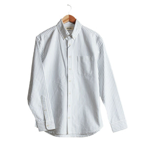 Taylor Stitch LS Oxford Shirt in White Stripe