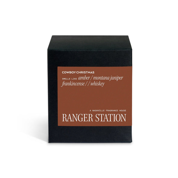 Ranger Station Cowboy Christmas Candle