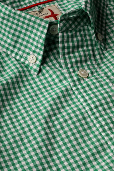 Relwen Gingham Neats L/S Shirt in Green/White