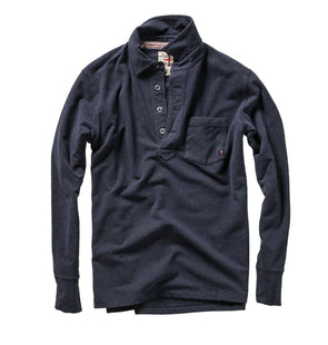 Relwen Loopback L/S Polo in Navy Heather