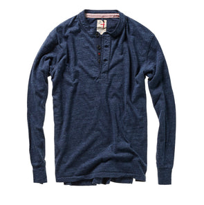 Relwen Ringspun Henley in Navy Marl