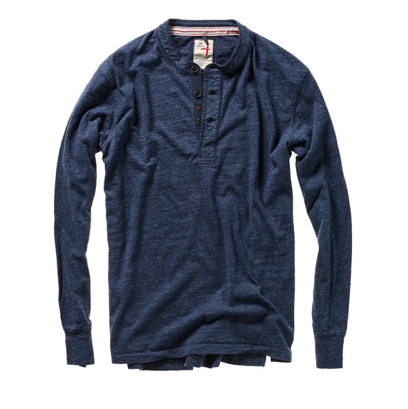 Relwen Ringspun Henley in Navy Marl