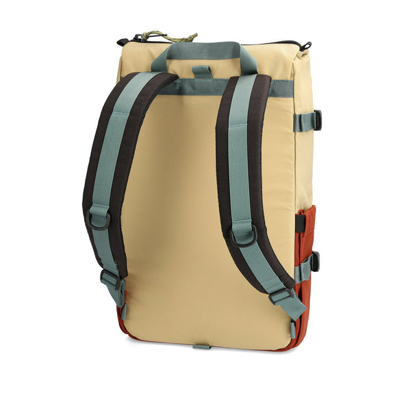 Topo Designs Rover Backpack in Sahara/Fire Brick