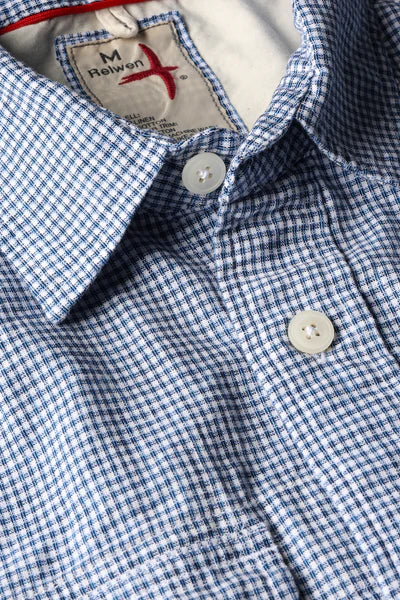 Relwen Utility Blues LS Shirt in White/Blue Deco Check