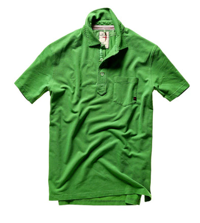 Relwen Pique Slot Polo in Lawn Green