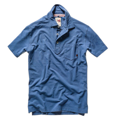 Relwen Pique Slot Polo in Marine Blue