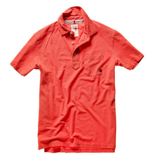 Relwen Pique Slot Polo in Tangerine