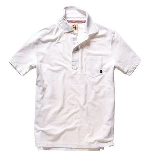 Relwen Pique Slot Polo in White