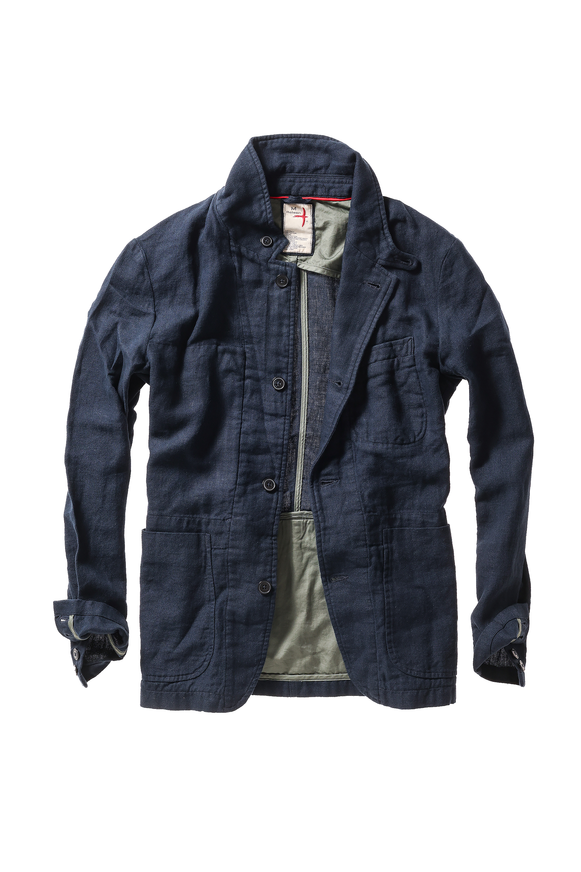 シャンシャン Relwen Tropical Trap Blazer in Dark Navy Hopsack