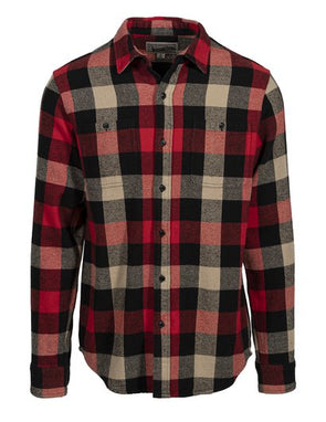 Schott N.Y.C. Plaid Cotton Flannel in Black/Red