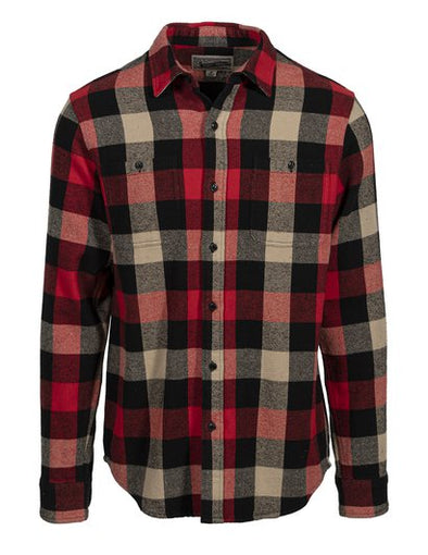 Schott N.Y.C. Plaid Cotton Flannel in Black/Red